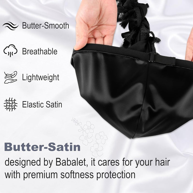 Babalet Store طرحة هالو للرجال والنساء بطانة ساتان دوراج أغطية رأس قبعة جمجمة مسبقة الربط مع خيوط ضفيرة قبعة عتيقة ملتوية - Image 3